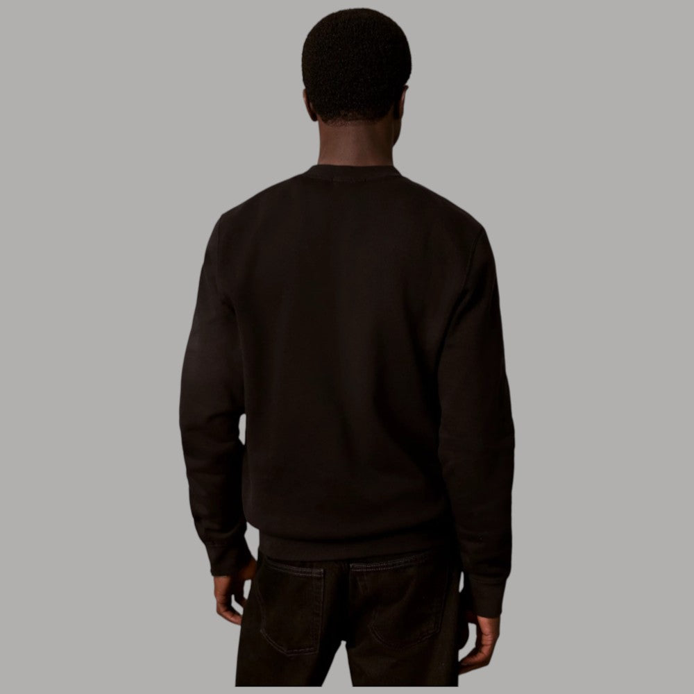 Calvin Klein felpa nera con motivo goffrato, dettagli sul retro