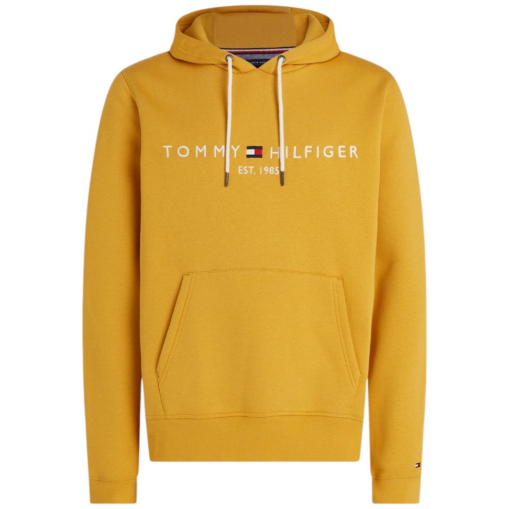 Tommy Hilfiger felpa cappuccio giallo ocra logo ricamato MW0MW11599 - Prodotti di Classe