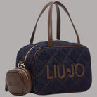 Borsa Liu Jo a tracolla in denim con dettagli in pelle e charm AF6118D5083