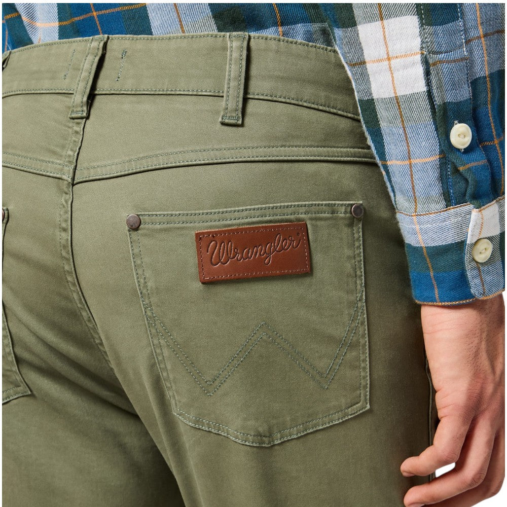 Wrangler pantalone slim tapered verde Larston Grisaille 112356816 Pantaloni Wrangler