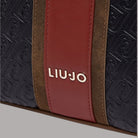 Borsa a mano piccola Liu Jo con logo embossed, dettagli in rosso, nero e marrone
