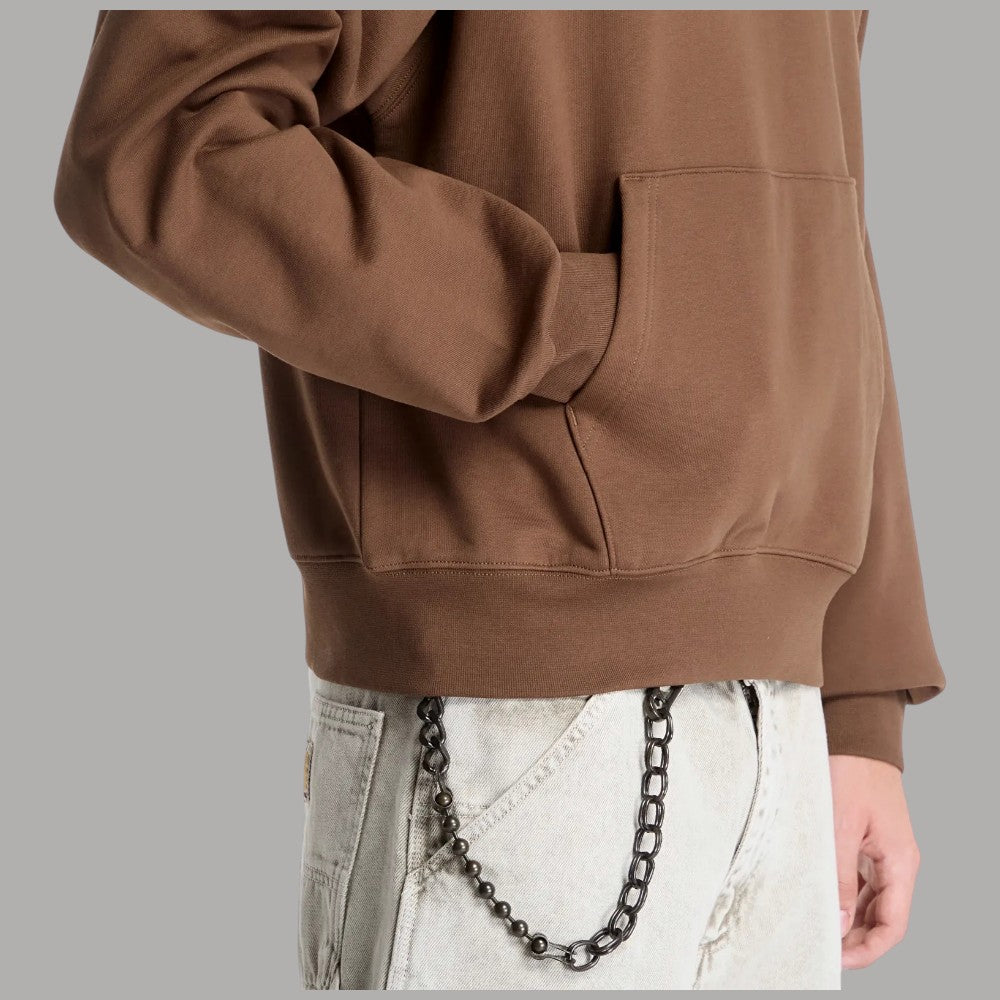 Felpa oversize con cappuccio Vans marrone cocoa con logo ovale frontale