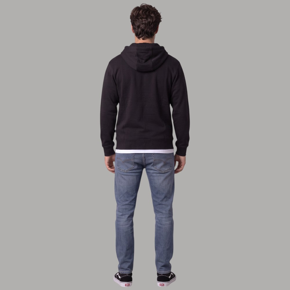 Felpa nera Vans da uomo con cappuccio, zip e logo sul petto