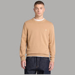 Maglione Timberland beige girocollo indossato, vista frontale