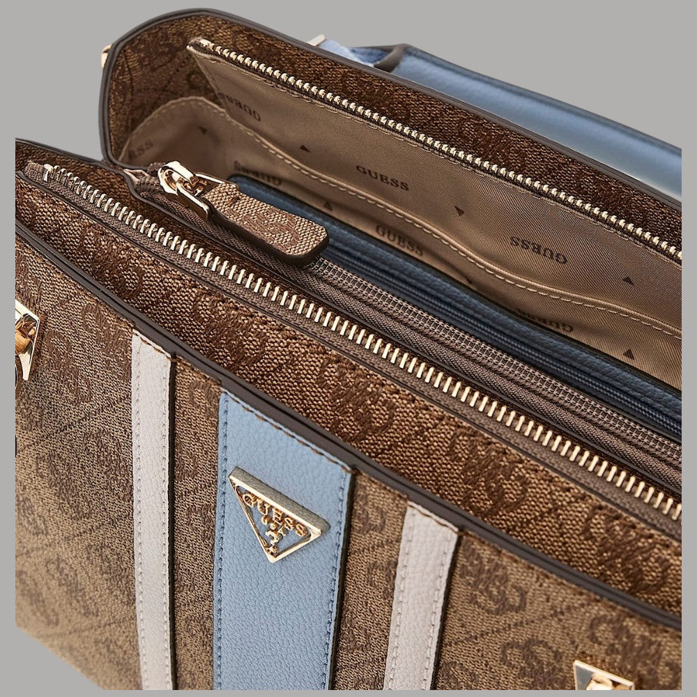 Borsa a tracolla Guess Noelle con logo e inserto a contrasto