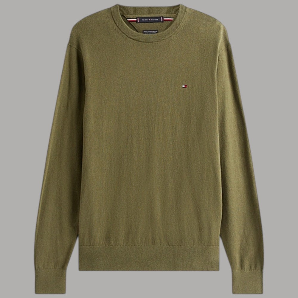 Pullover Tommy Hilfiger in pima cashmere con bandierina ricamata