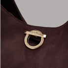 Borsa grande Liu Jo hobo con borchie in burgundy con dettaglio dorato