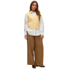 Vero Moda pantalone vita alta nocciola 10326813 Pantaloni Vero Moda