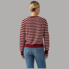 LEVI'S pullover a righe motivo a righe scollo a V rosso e crema posteriorità