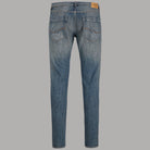 Jeans slim fit uomo Jack & Jones Glenn SBD 159 SN blu denim con cuciture arancioni e dettagli retro