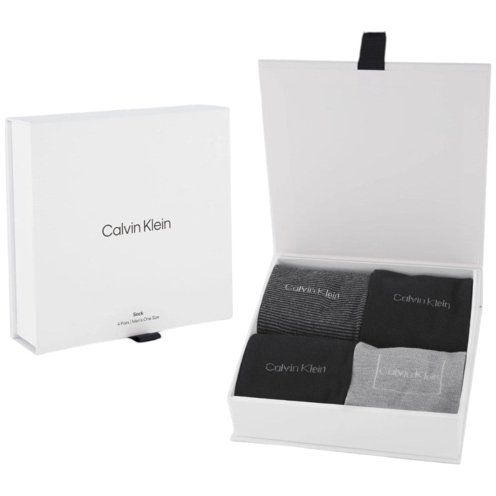 Calvin Klein pack 4 paia di calzini neri/grigio 701229430001801 Calzini Calvin Klein