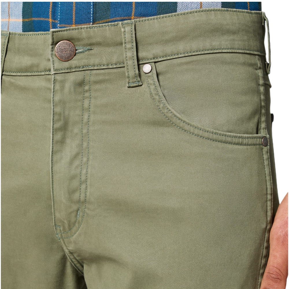 Wrangler pantalone slim tapered verde Larston Grisaille 112356816 Pantaloni Wrangler