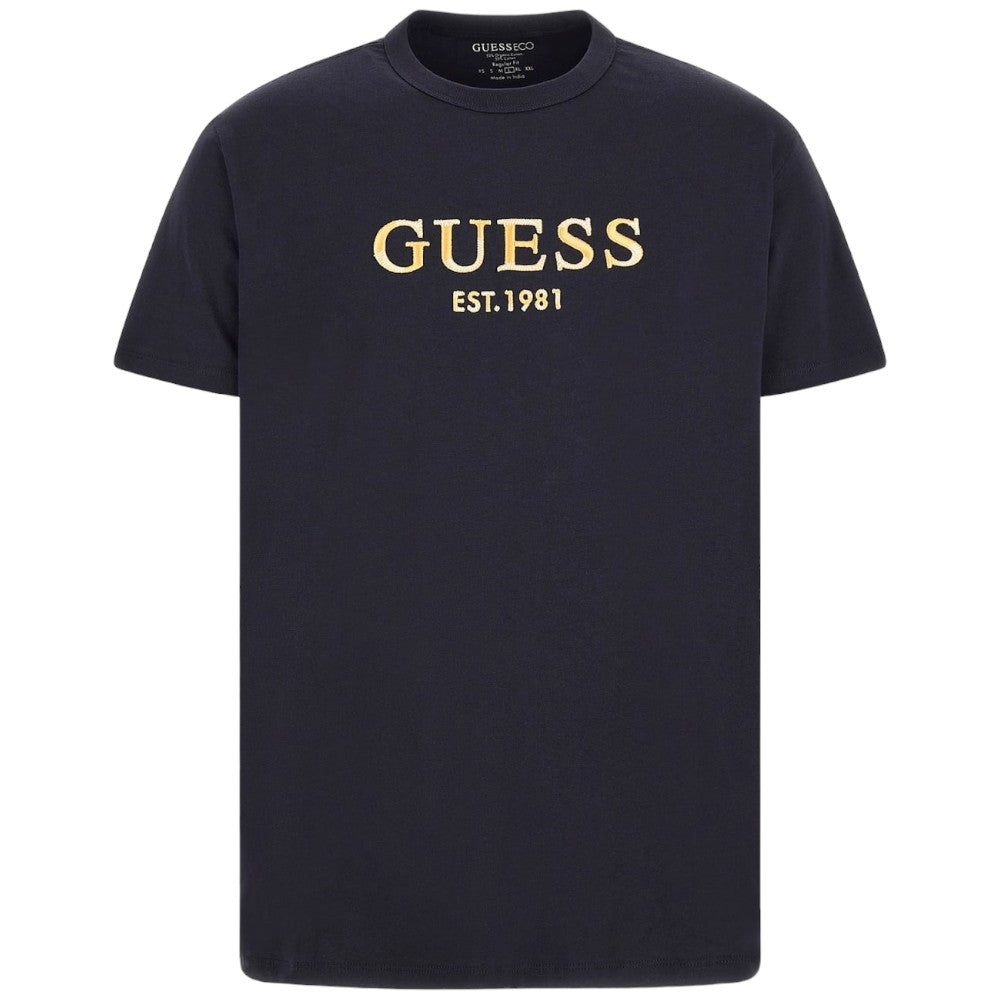 Guess t-shirt blu logo ricamato M4YI17 I3Z14 T-shirt Guess