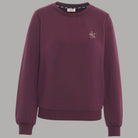 Felpa Liu Jo in scuba bordeaux con logo strass e dettaglio interno rosso