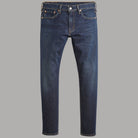 Jeans Levi's 512 Slim Taper in denim blu scuro con cuciture contrasto e dettaglio zip frontale