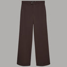 Vero Moda straight pant Texas marroni tessuto liscio con cuciture frontali
