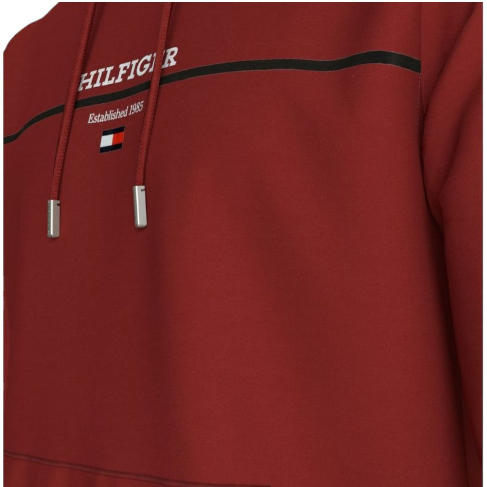 Tommy Hilfiger felpa cappuccio rosso magma logo centrale MW0MW35556 Felpe Tommy Hilfiger