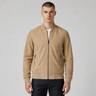 Markup Giacca bomber uomo effetto scamosciato beige con zip e tasche frontali
