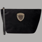 Beauty case pochette da donna Blauer F6DEBBY01/CLU con logo ricamato oro e finiture in pelle nera