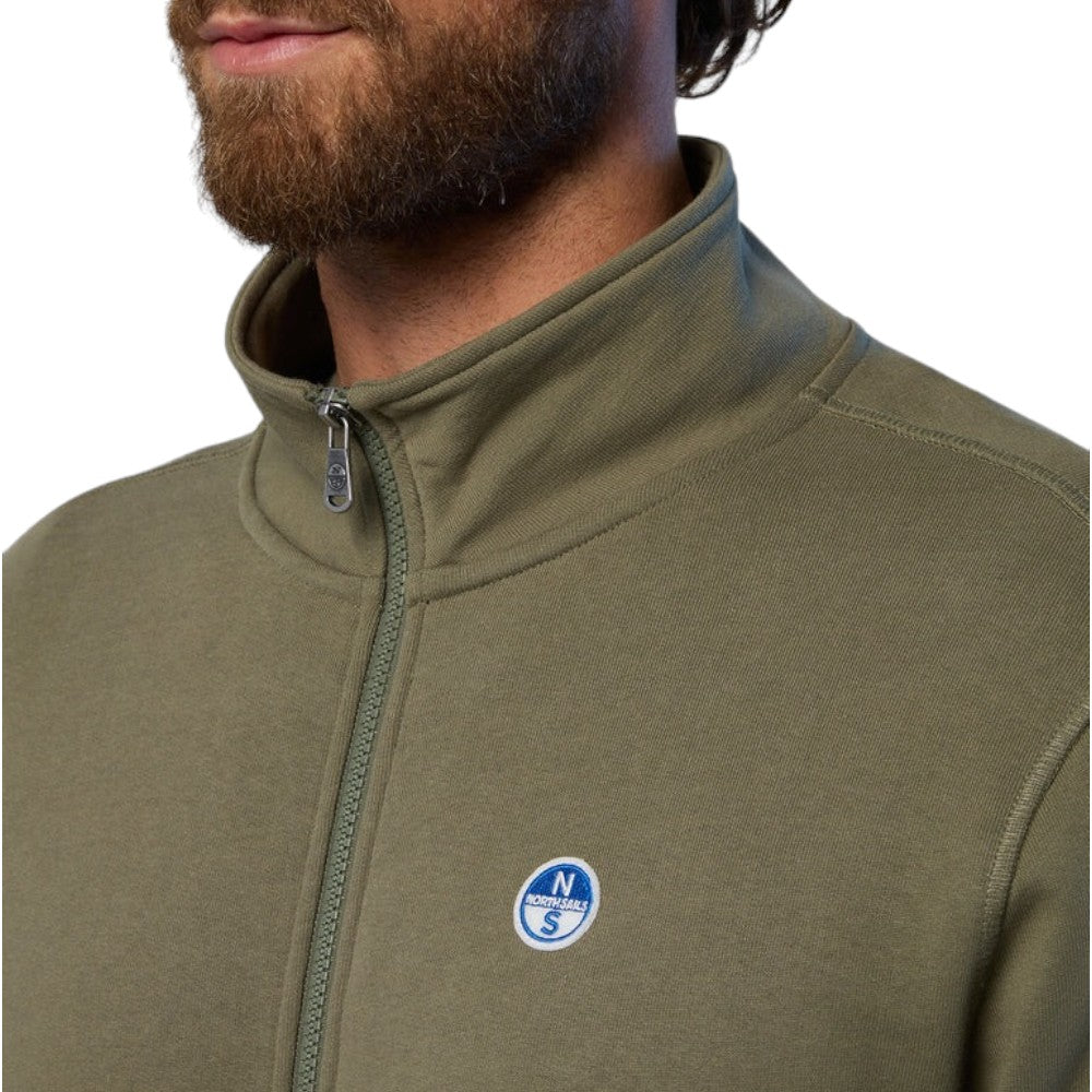 North Sails felpa con zip verde oliva Basic 691221 Felpe North Sails