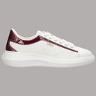 Sneakers Liu Jo Casper in pelle bianca con dettagli vernice bordeaux e logo dorato