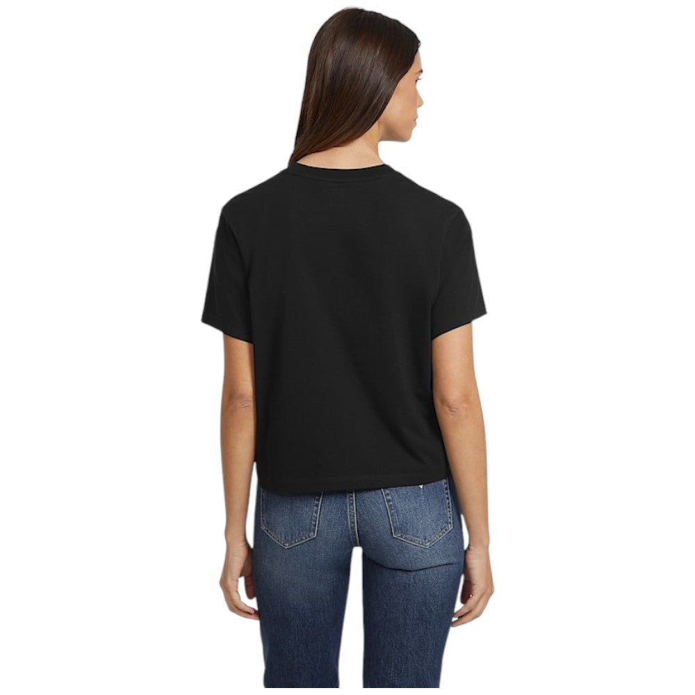 Guess Jeans t-shirt nera boxy fit tringolo grande W4YI73 K8HM0 JBLK T-shirt Guess Jeans