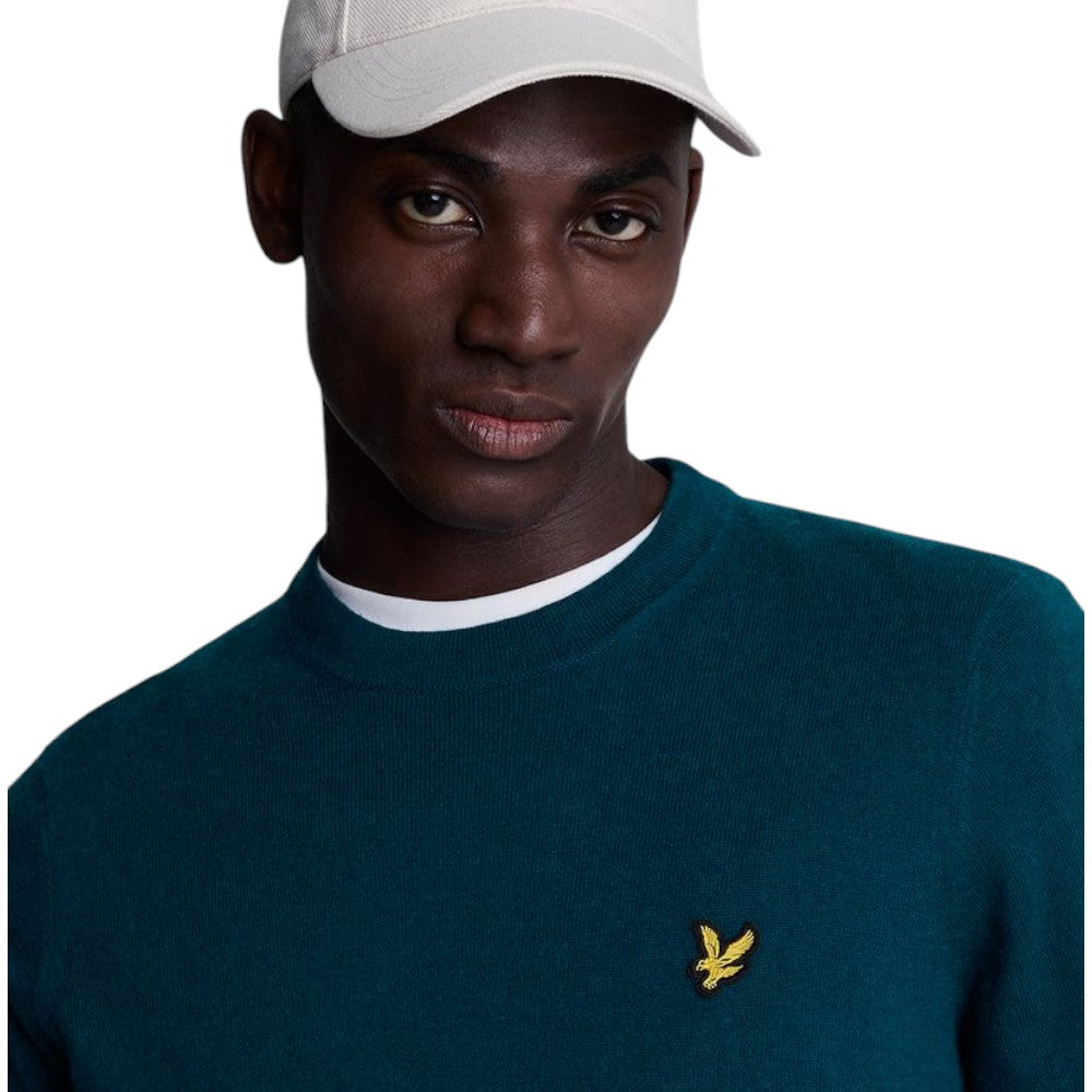 Lyle & Scott pullover merino petrolio KN2110VC Maglieria Lyle & Scott