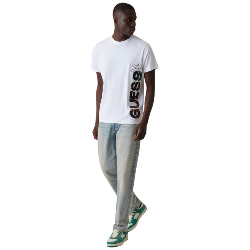 Guess t-shirt bianca logo vertical M5RI01 KCHA1 G011 T-shirt Guess