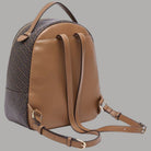 Liu Jo Manhattan logo monogram zaino in pelle color marrone con stampa logata e dettagli in metallo