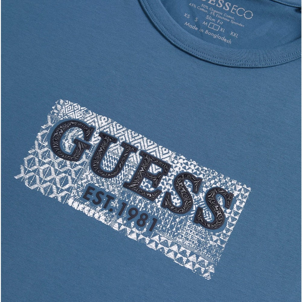 Guess t-shirt petrolio logo box M5GI19 J1314 A73H T-shirt Guess