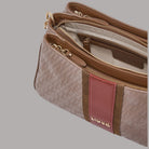 Borsa a mano Liu Jo piccola beige con logo embossato e dettagli con zip in oro