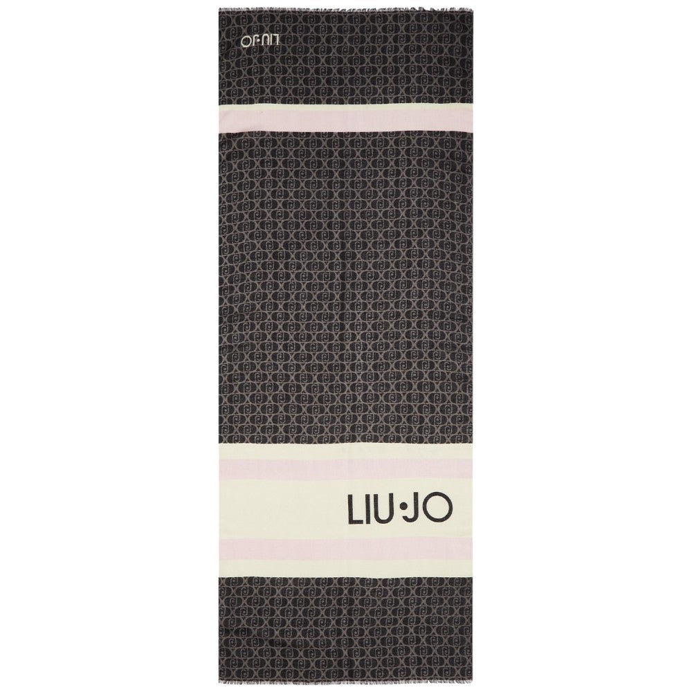 Liu Jo sciarpa stola nera cm 70x180 Young Logo 2F4086T0300 Sciarpe Liu Jo