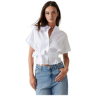 Guess camicia bianca cropped Julie W5GH0W WAF10 G011 Camicie Guess