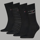Calzini neri da uomo Tommy Hilfiger, 4 paia in confezione regalo