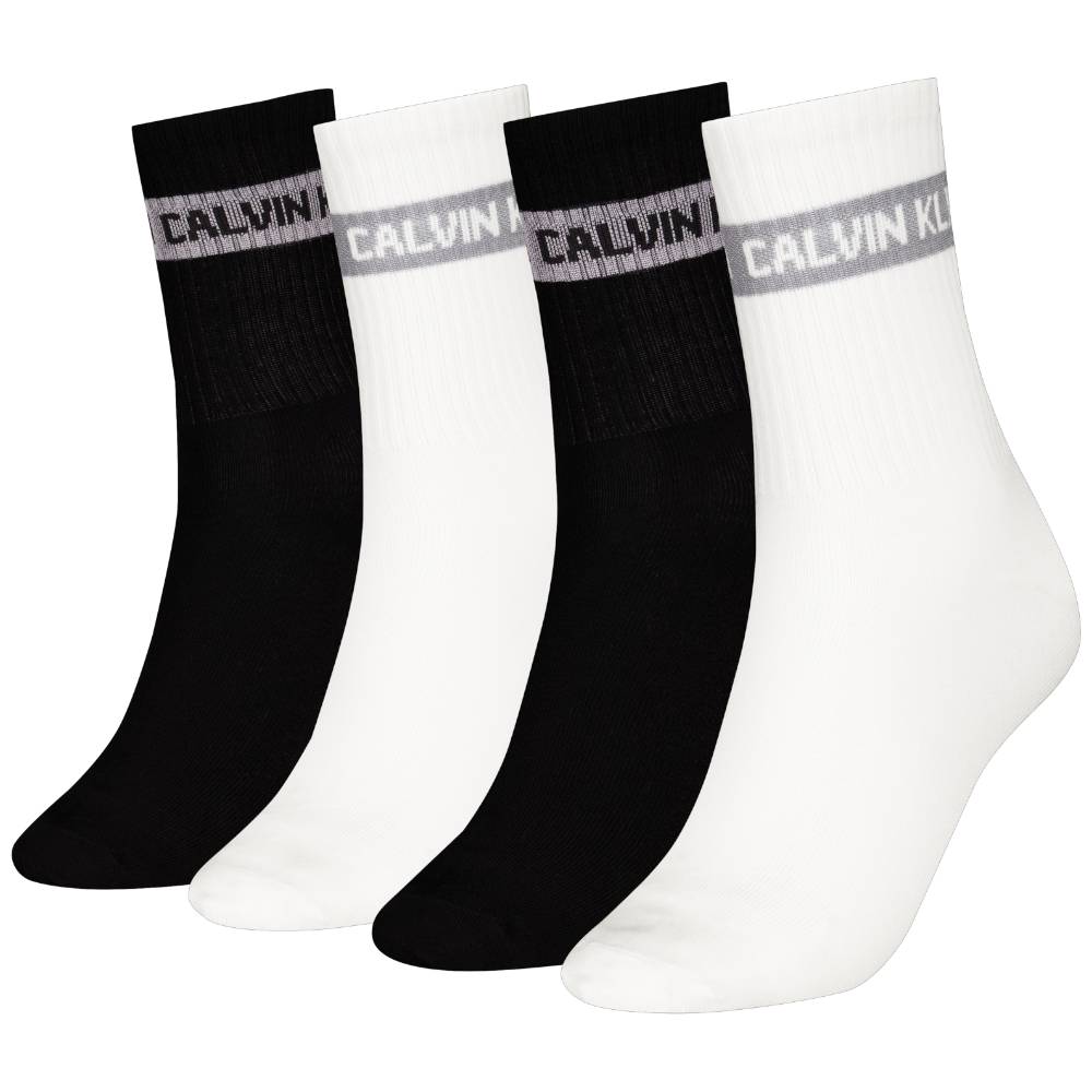 Calvin Klein donna pack 4 calze bianco nero 701235385001801 Intimo Calvin Klein
