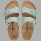 Birkenstock Arizona donna ciabatte pure sage con cinturini in Birko Flor e suola in sughero, vista laterale