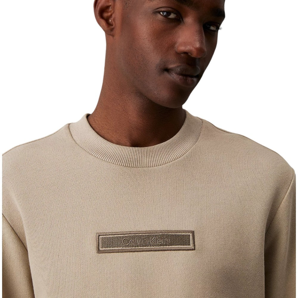 Calvin Klein felpa beige logo peached art. K10K113566PKR Felpe Calvin Klein