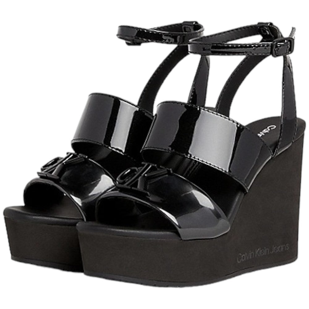 Calvin Klein Jeans sandali neri wedge sandal hardware YW0YW01459 Sandali Calvin Klein Jeans