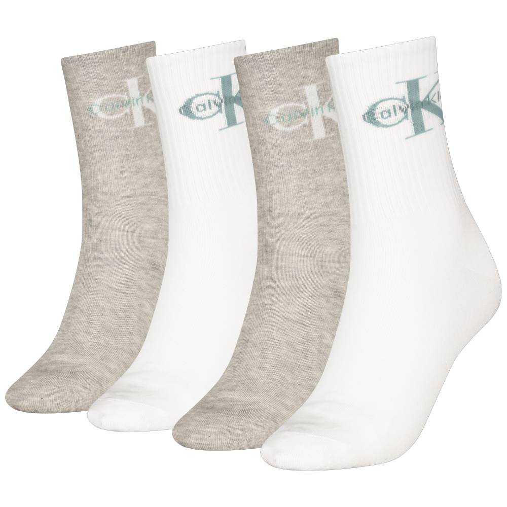 Calvin Klein donna pack 4 calze bianco grigio 701235384002801 Intimo Calvin Klein