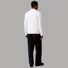 Maglia polo maniche lunghe Calvin Klein LV04LH240G bianca tessuto lisci con colletto polo
