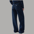 Liu Jo jeans straight matelassé con strass blu navy dettagli cuciture e tasche anteriori