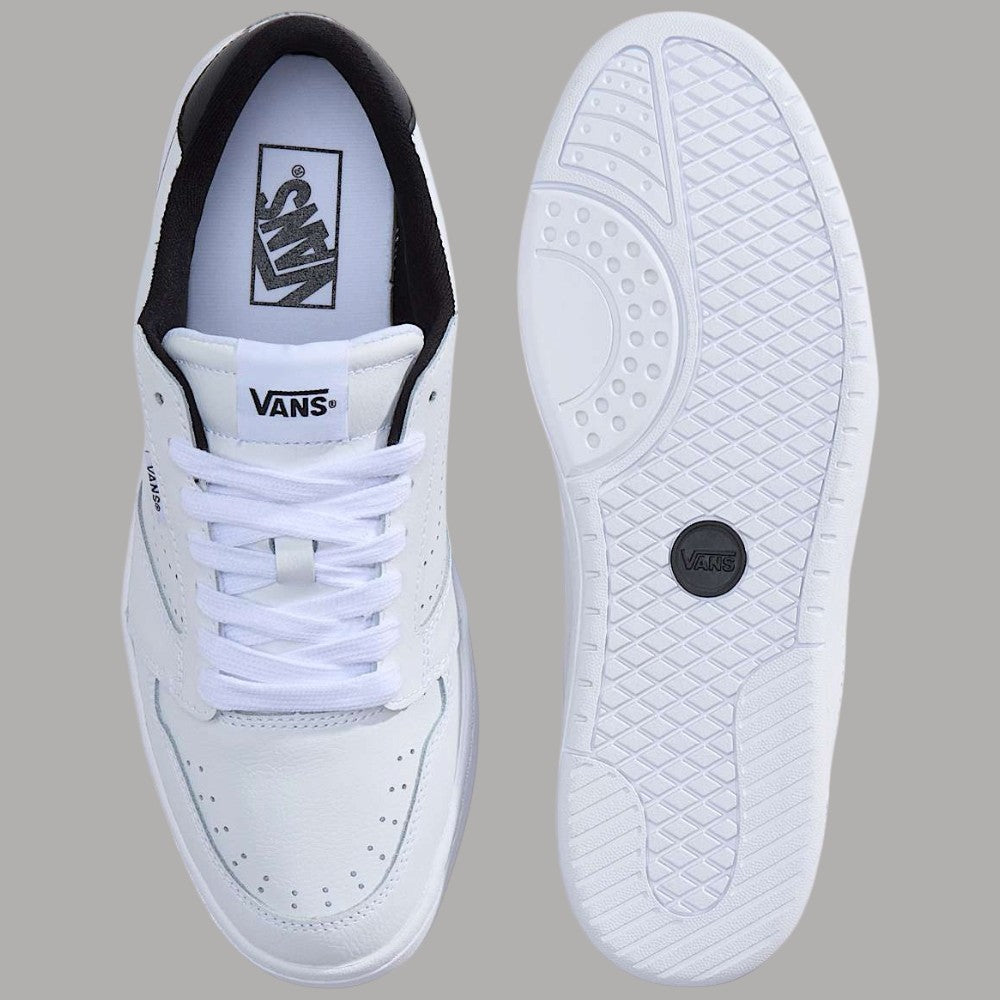 Sneakers bianche Vans Court Low in pelle con suola bianca