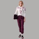 Liu Jo maglia jacquard con dettaglio floreale bianco e rosa chiaro