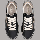 Sneakers Liu Jo Kiki 04 in pelle nera con inserto laminato oro e dettagli bianchi