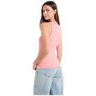 Guess Jeans canotta rosa a coste W5RP48 KA0H1 G682 Canotte Guess Jeans