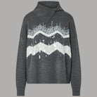 Liu Jo maglione jacquard con paillettes grigio scuro fantasia logo e decorazioni scintillanti