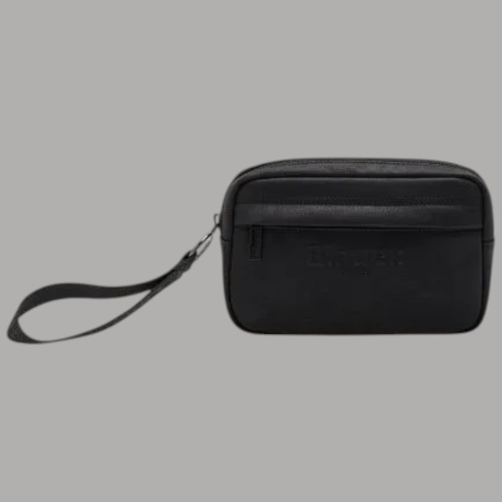 Blauer pochette borsello uomo nera con tracolla, tasca frontale, dettagli in tessuto tecnico, retro