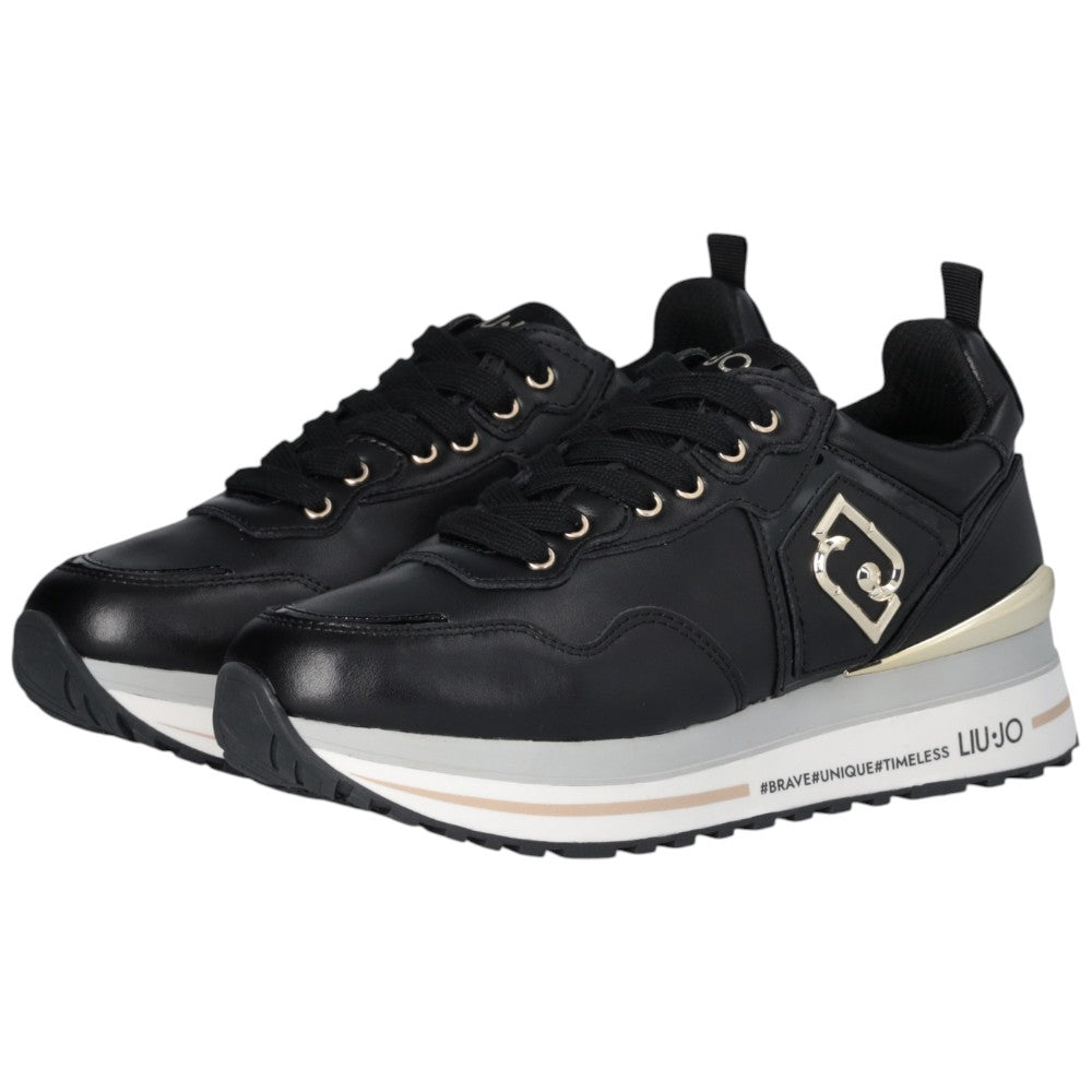 LIU JO sneakers nere in pelle MAXI WONDER Liu Jo