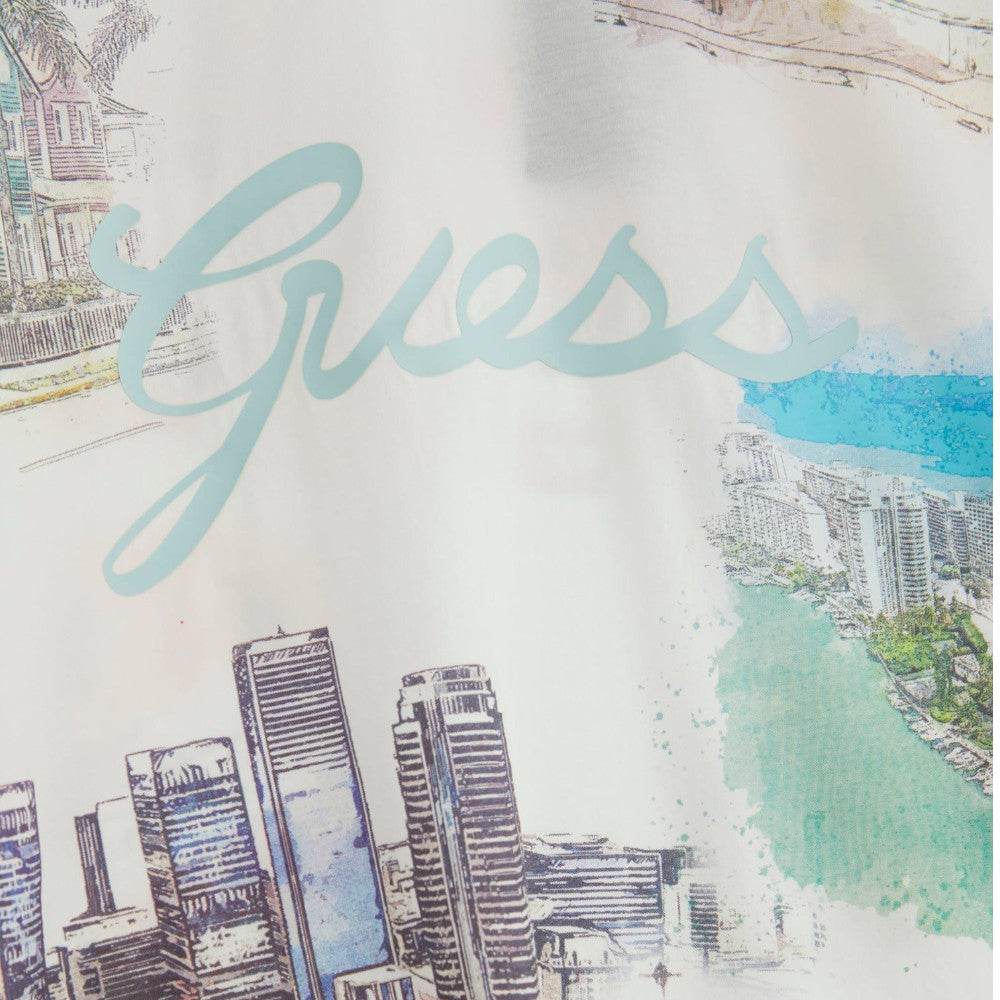 Guess t-shirt bianca con stampa Riviera M4GI54 K9RM1 - Prodotti di Classe