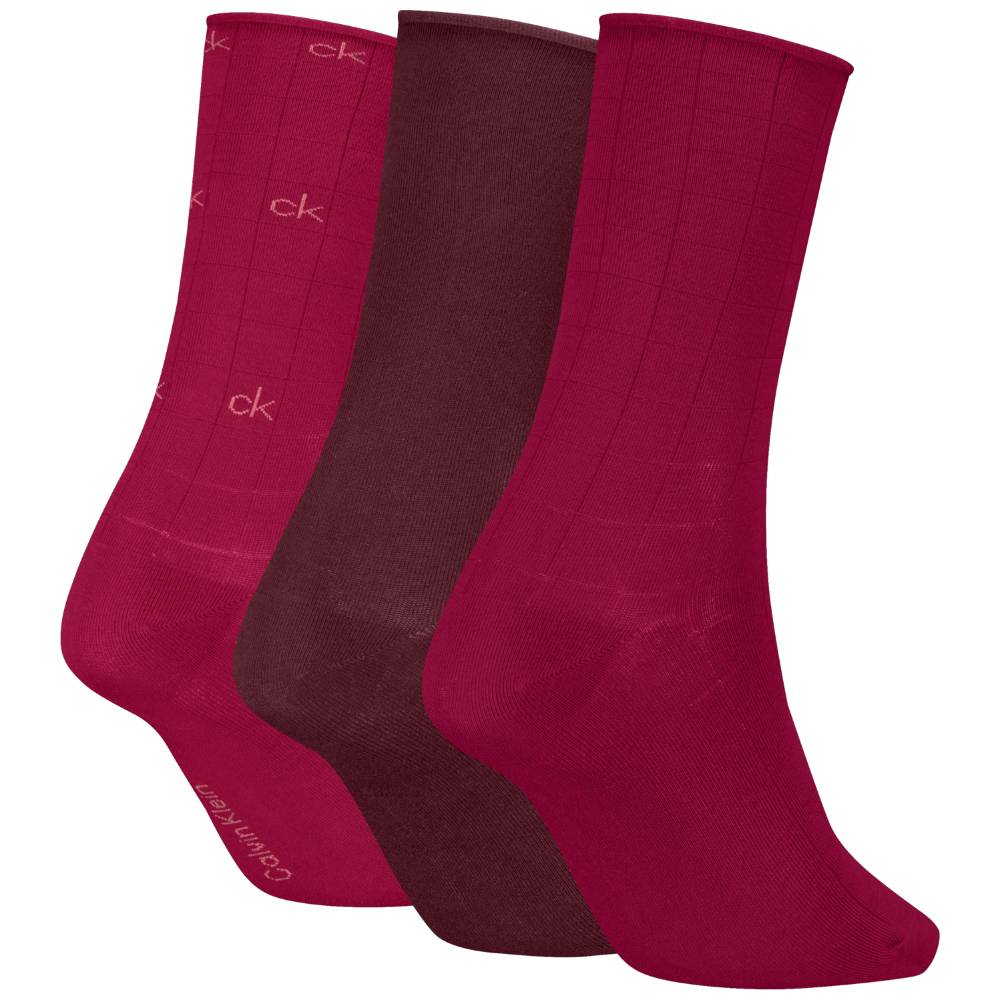 Calvin Klein donna pack 3 calze rosso ciliegia 701235368003801 Intimo Calvin Klein